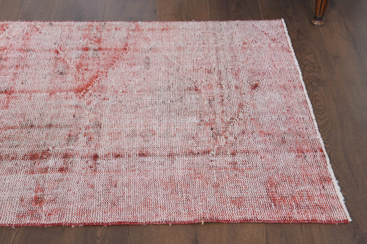 Distressed Red Vintage Anatolian Rug Runner