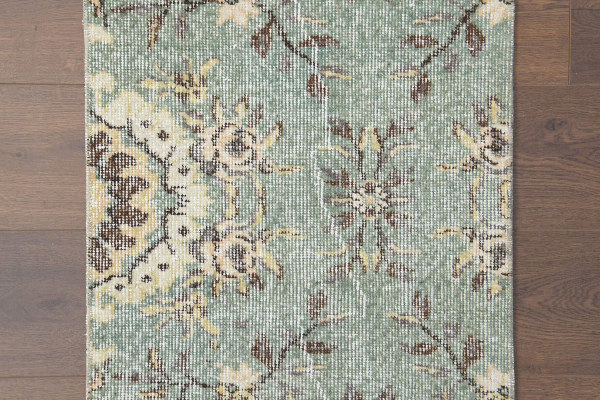 Floral Vintage Oushak Rug Runner
