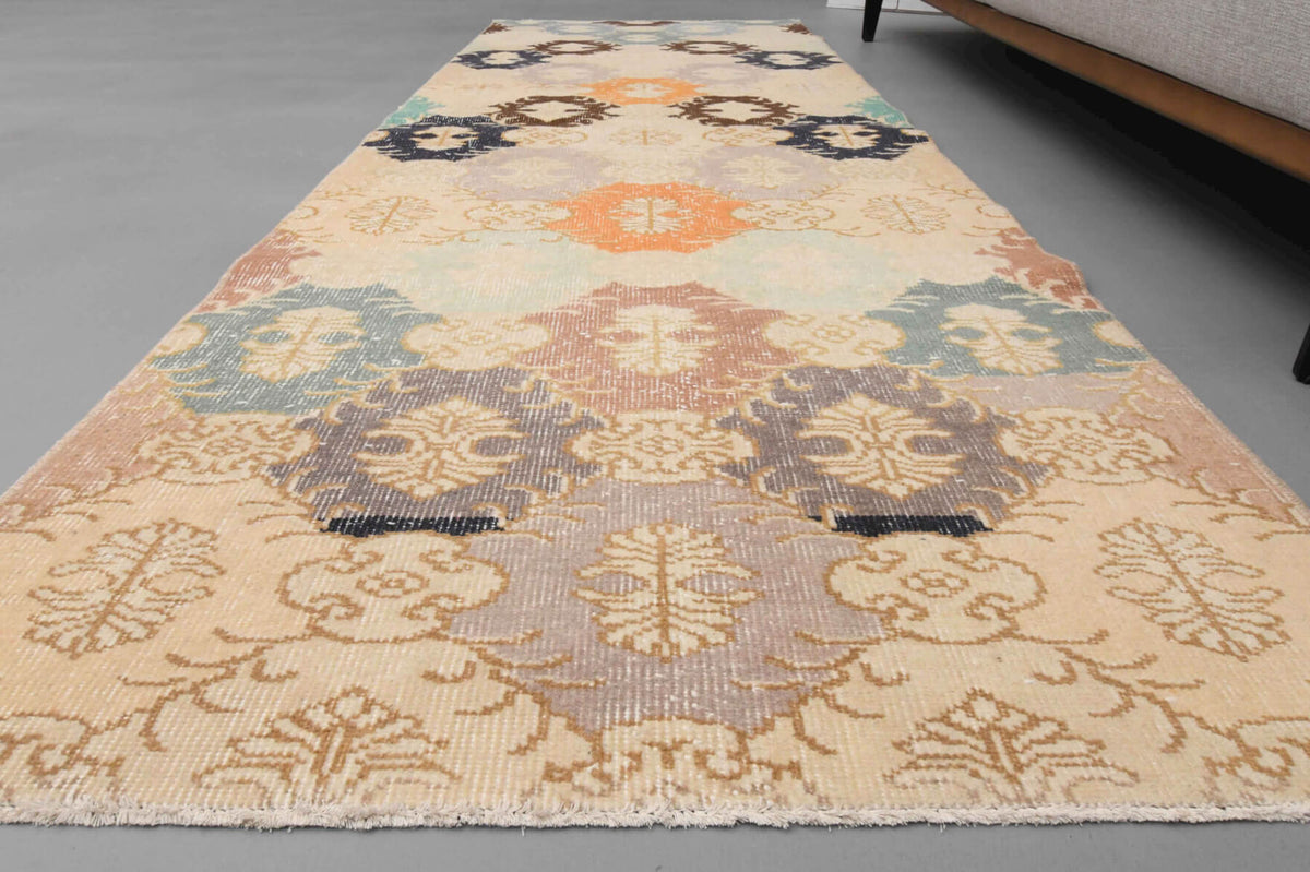 Beige Vintage Anatolian Runner Rug