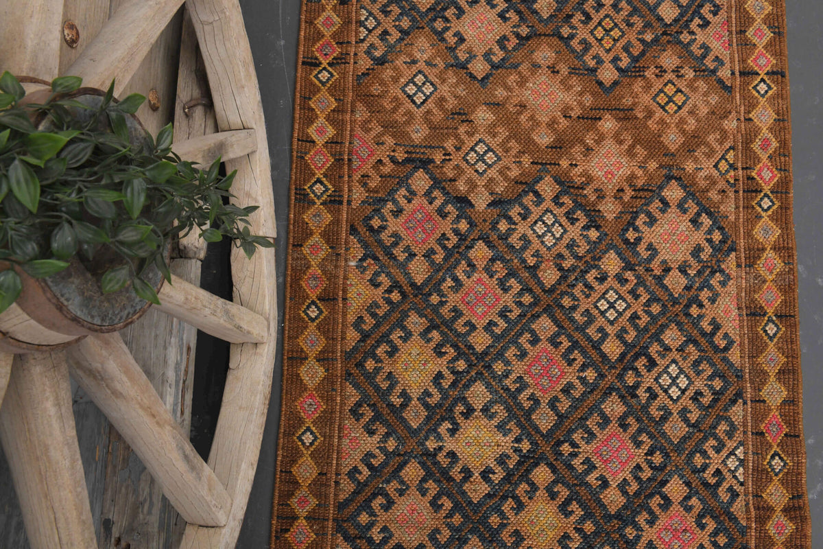 Vintage Ikat Hereke Runner Rug