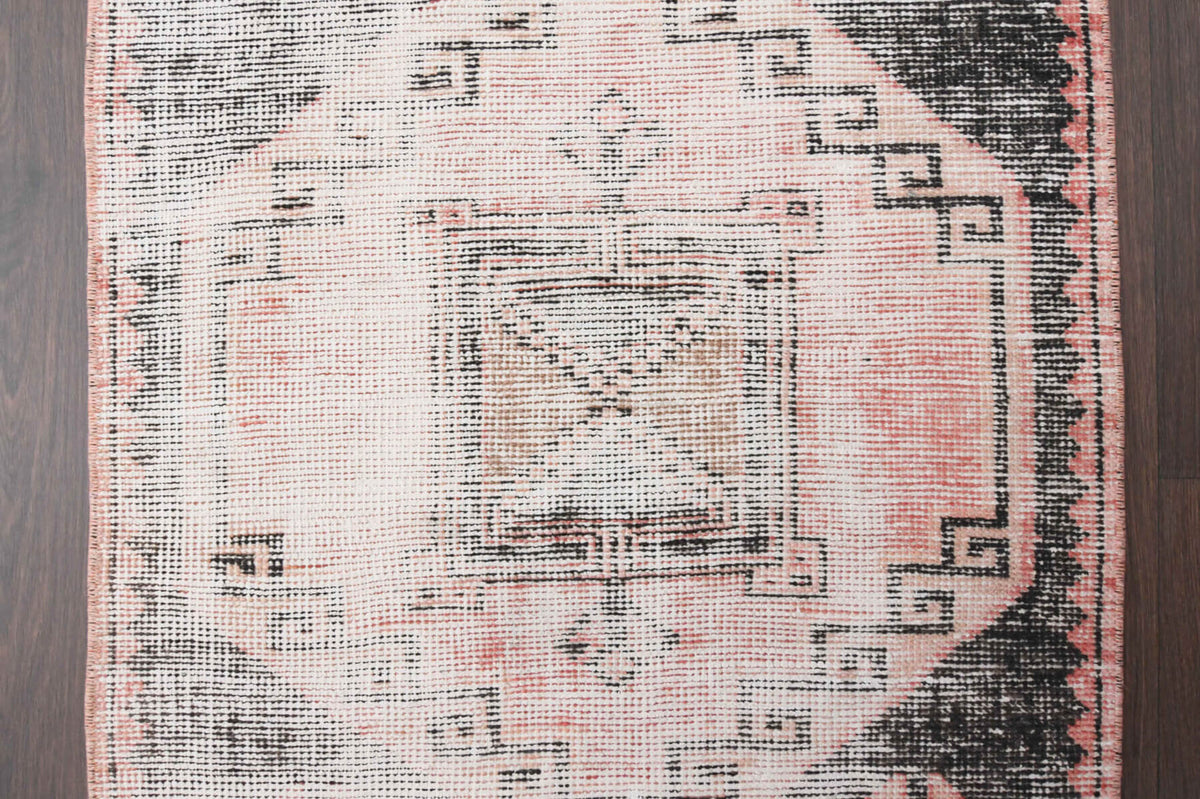 1960's Distressed Red Runner Rug