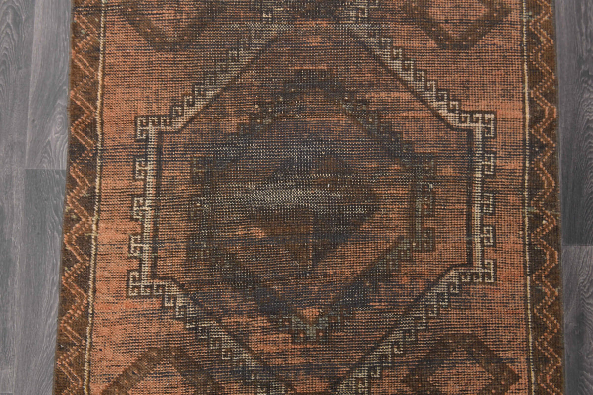 Authentic Anatolian vintage runner rug (1970s) with tribal design – one-of-a-kind at Fame Rugs