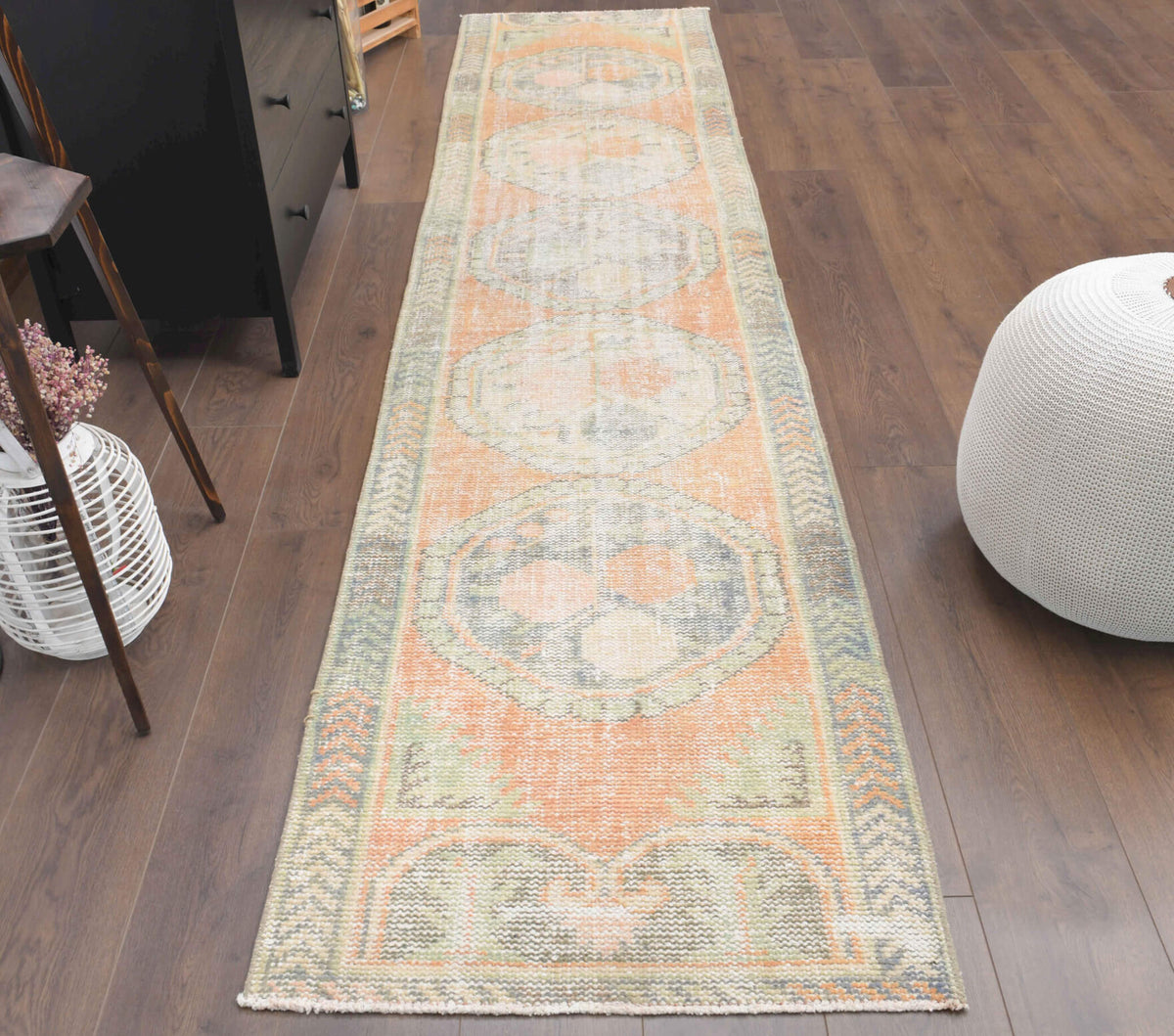 Antique Handmade Anatolian Runner Rug