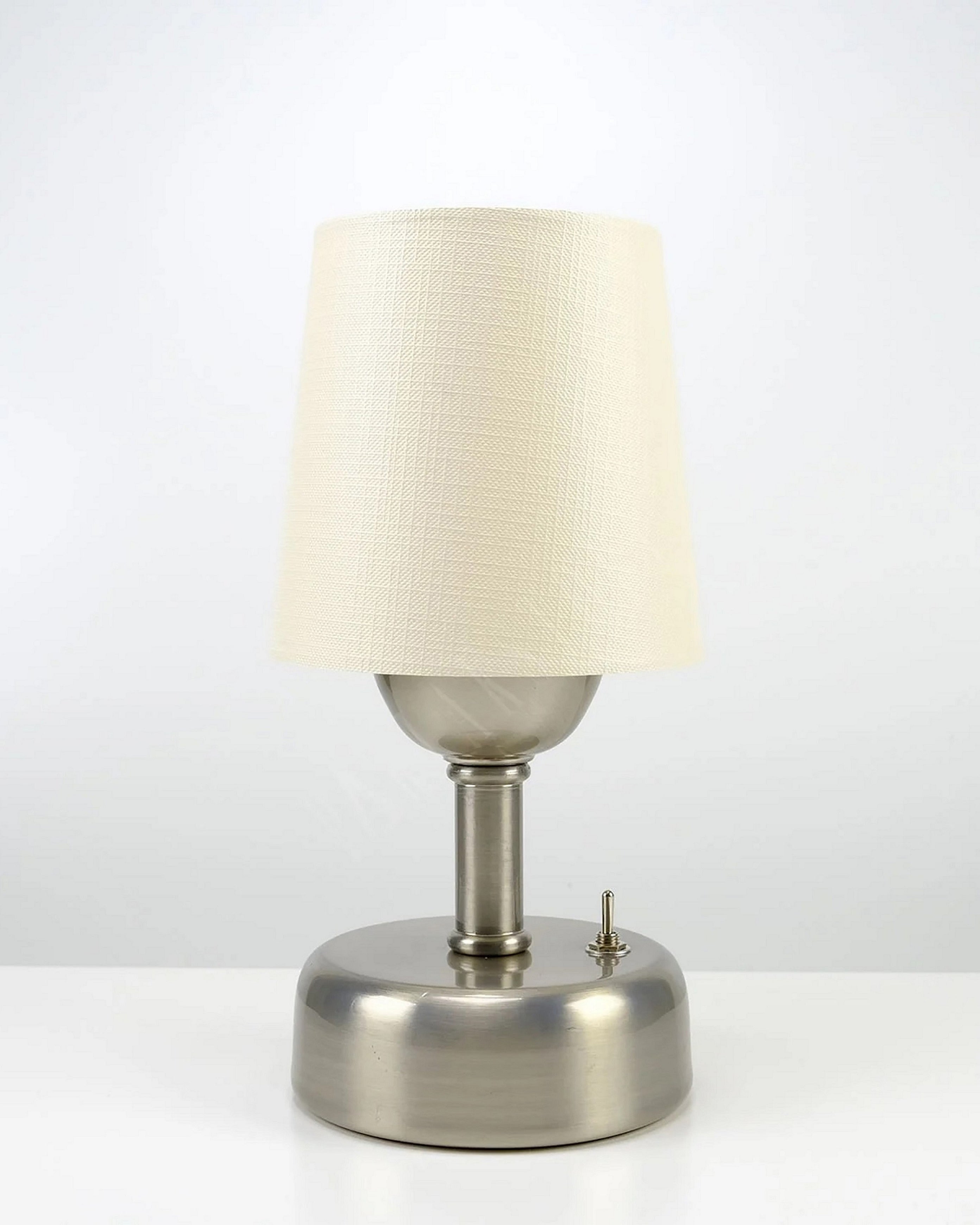 8-inch Vintage Silver Cordless LED Table Lamp