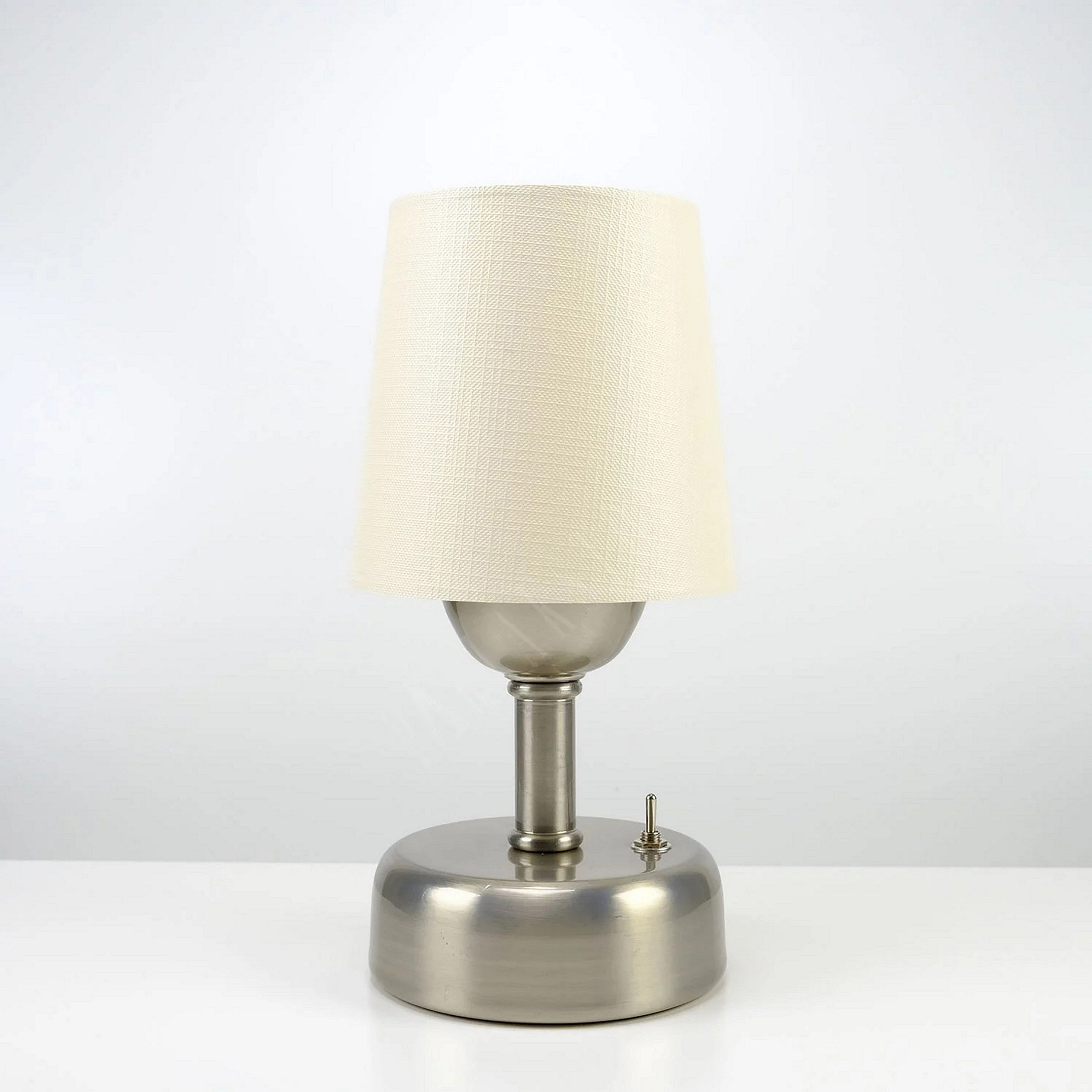 8-inch Vintage Silver Cordless LED Table Lamp