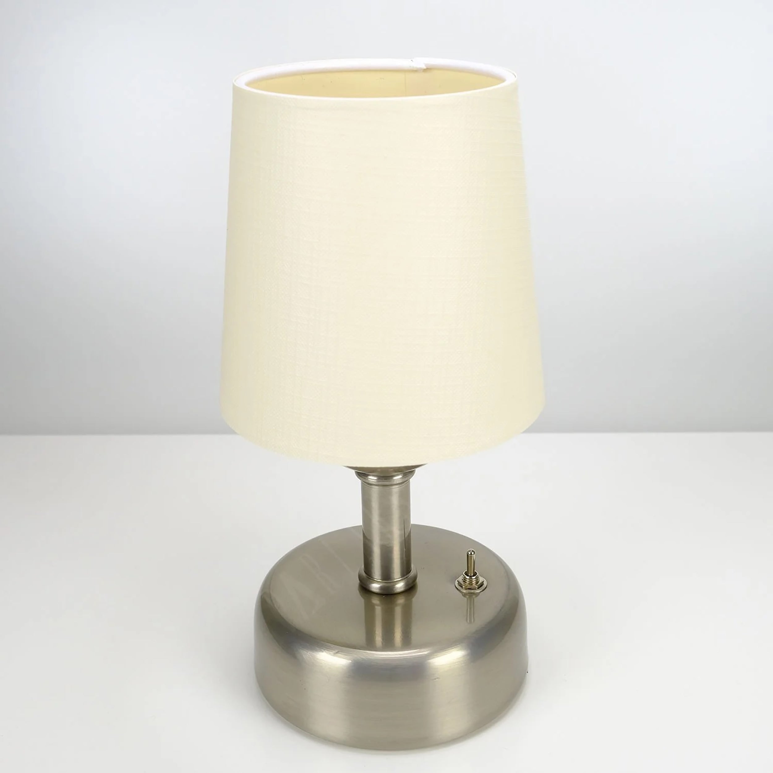 8-inch Vintage Silver Cordless LED Table Lamp