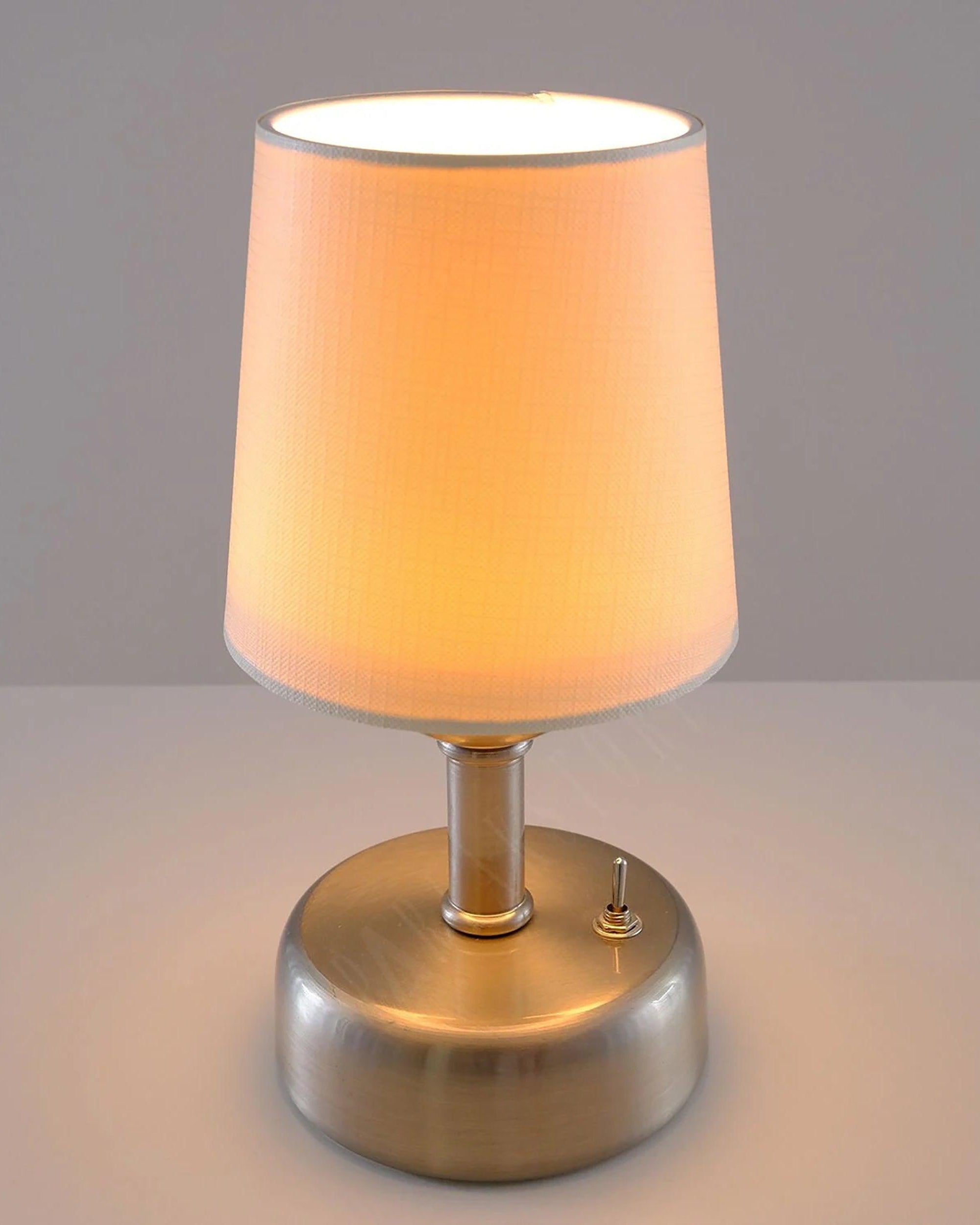 8-inch Vintage Silver Cordless LED Table Lamp