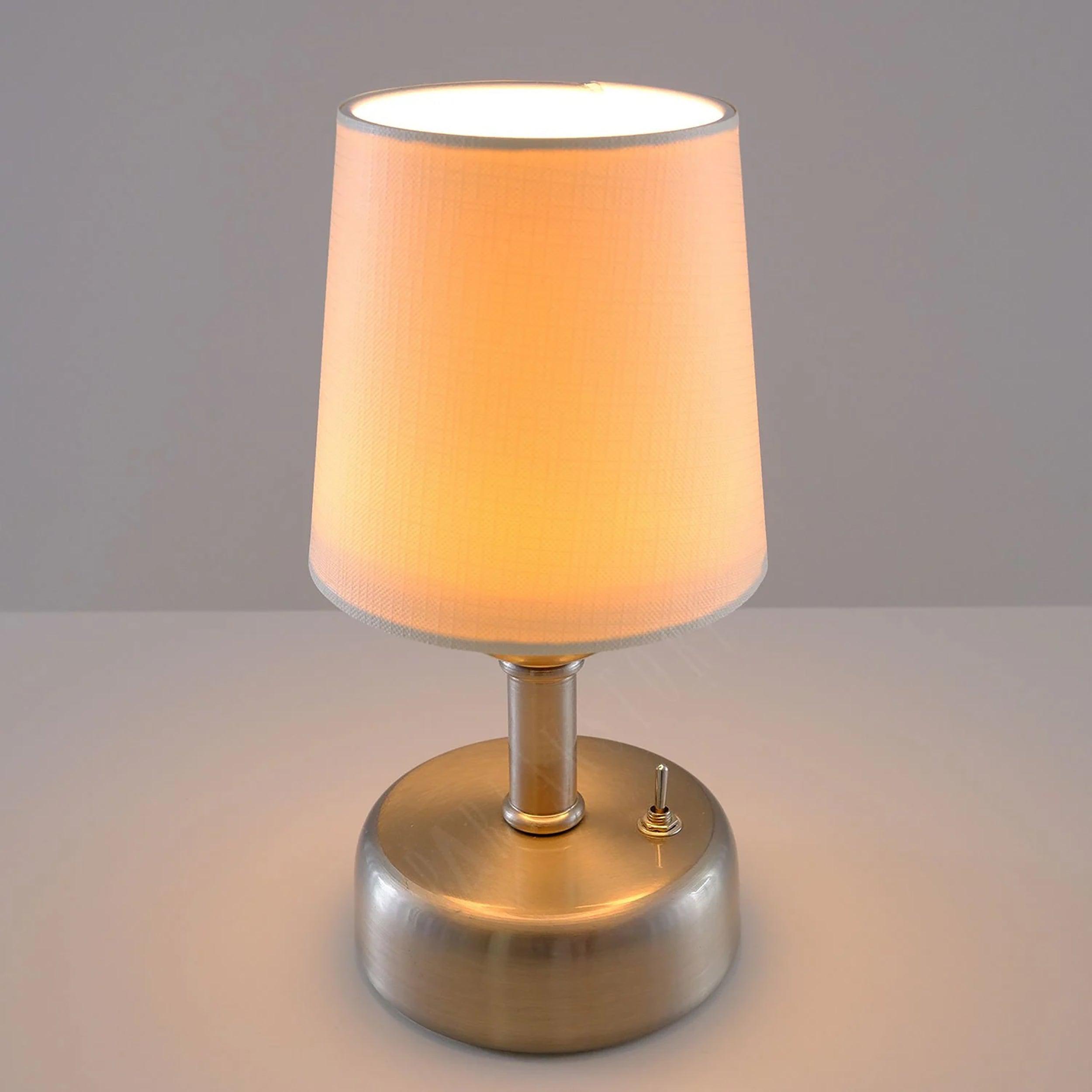 8-inch Vintage Silver Cordless LED Table Lamp
