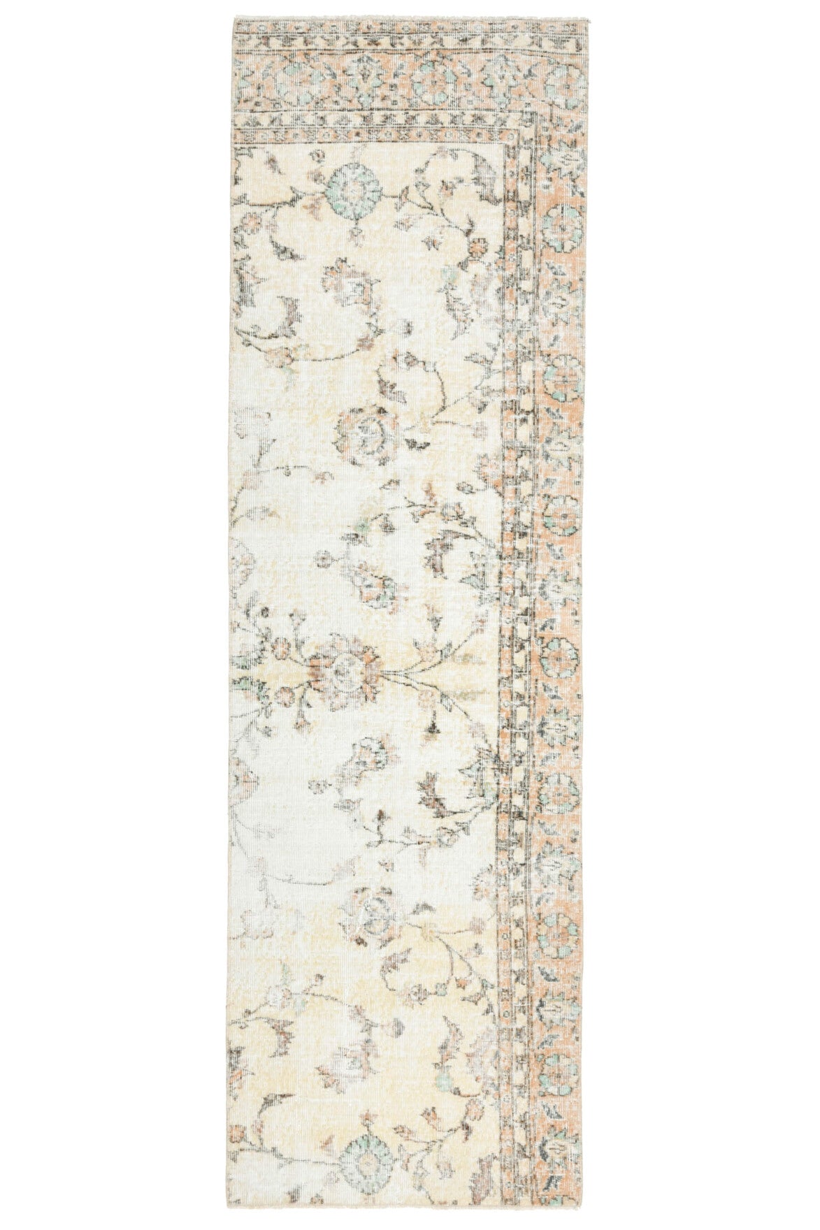 Floral Oushak Runner Rug