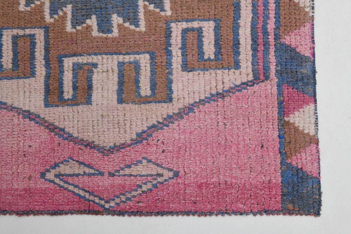 Pink Vintage Turkish Runner Rug