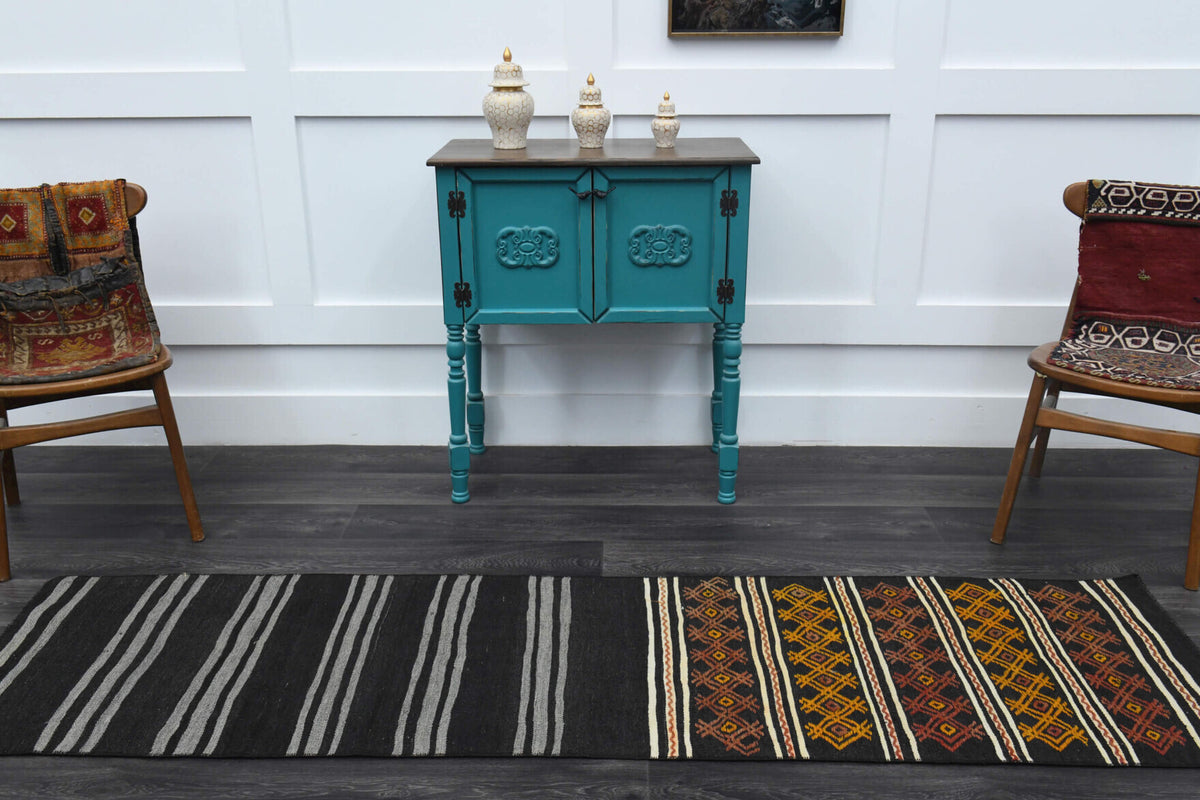 One-of-a-kind 1970s Anatolian vintage kilim runner rug in wool, 2'1" x 8'1"