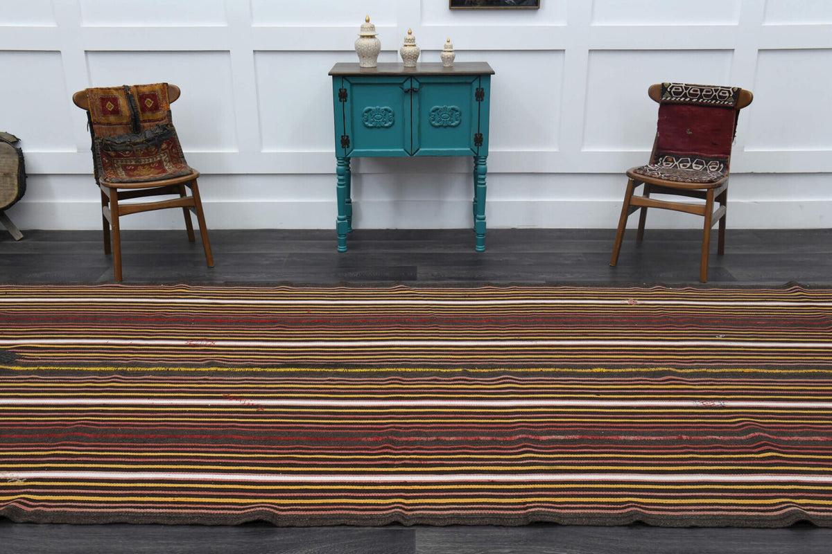 One-of-a-kind 1960s Anatolian vintage kilim runner rug in wool, 5'9" x 15'3"