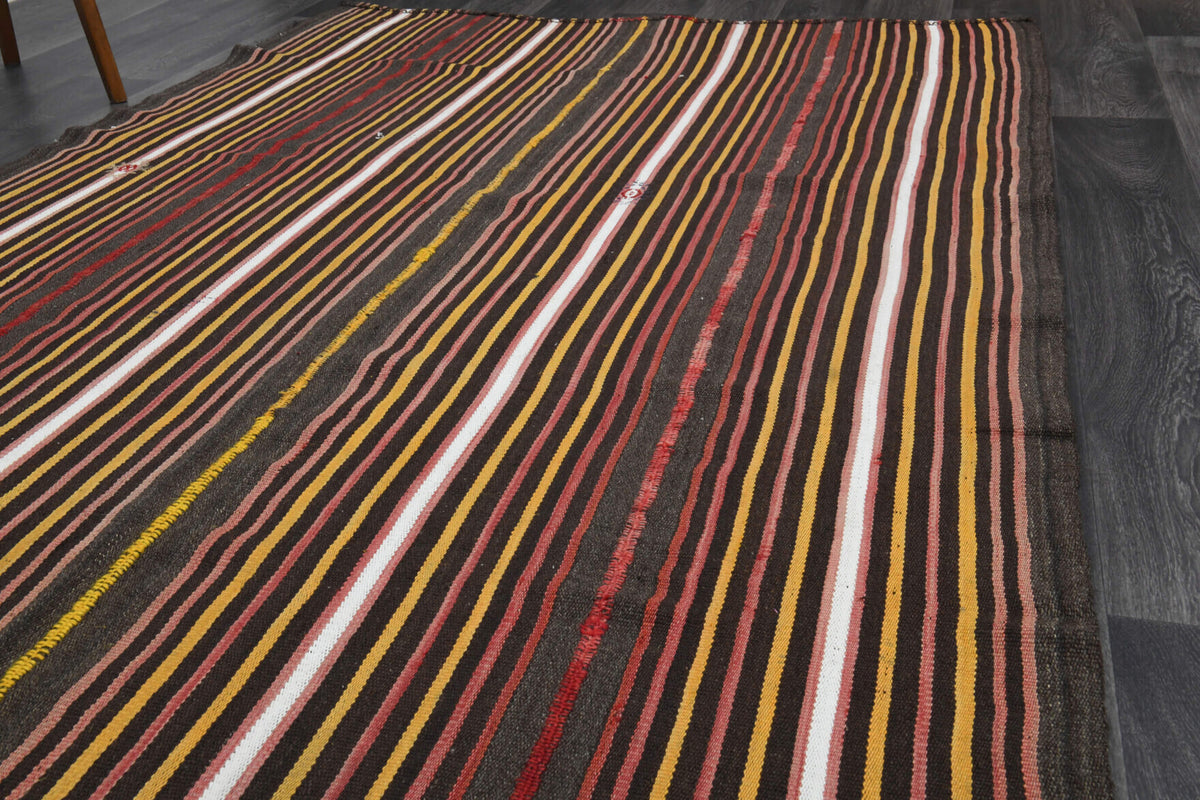 Pirene runner: 1960s handwoven flatweave Anatolian runner with oriental motifs