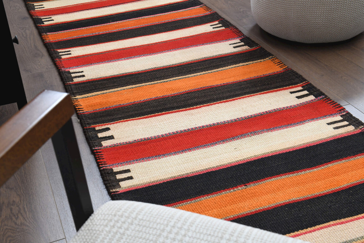 Striped Vintage Kilim Runner Rug