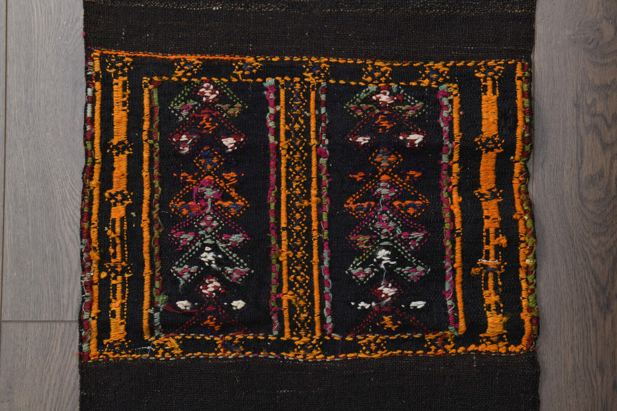 Hand-crafted Anatolian vintage kilim runner Muazzezgul in wool, 1960s