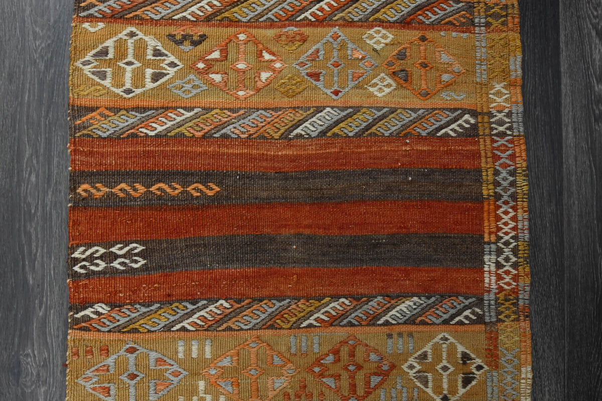 Turkish Kilim Runner Rug Ikat