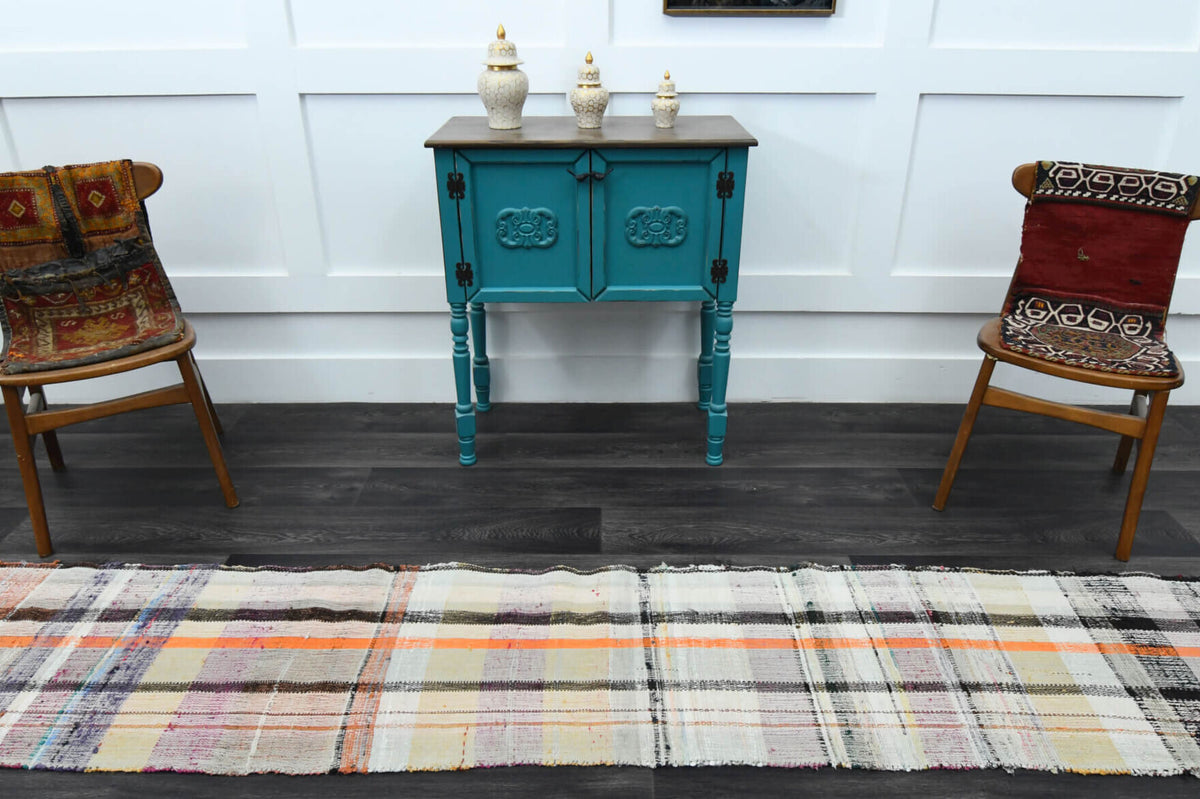 Narrow Flatweave Vintage Runner Rug
