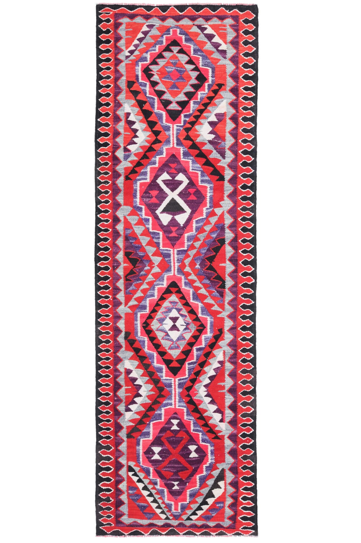 1970's Vibrant Flatweave Runner Rug