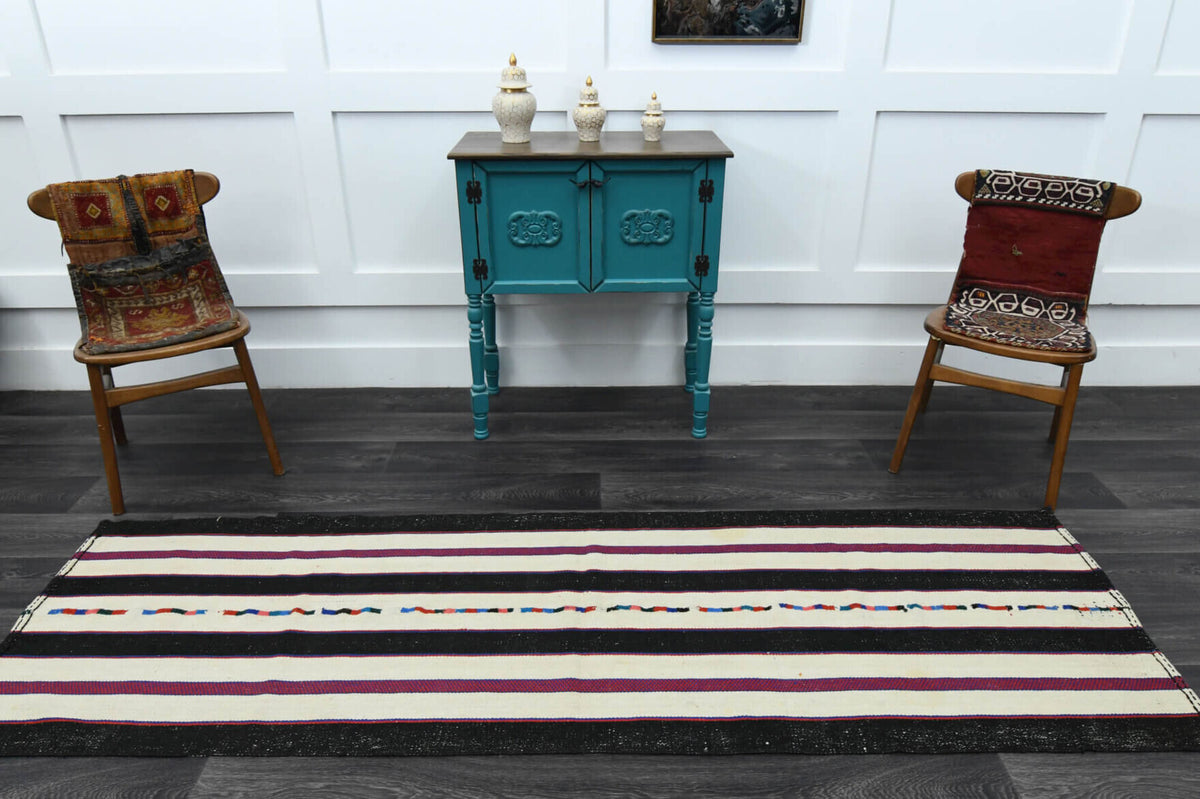Striped Turkish Kilim Runner Rug