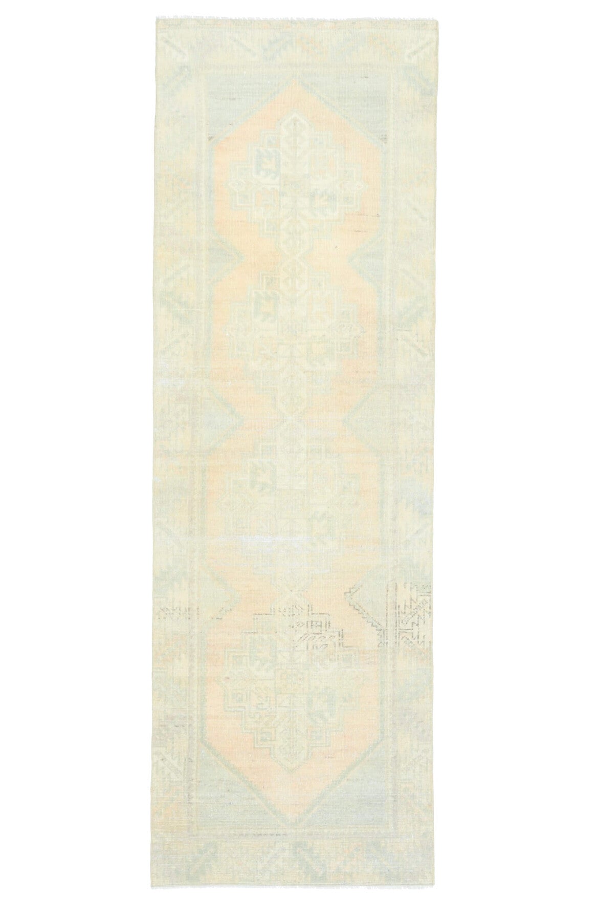 Turkish Faded Oushak Runner Rug