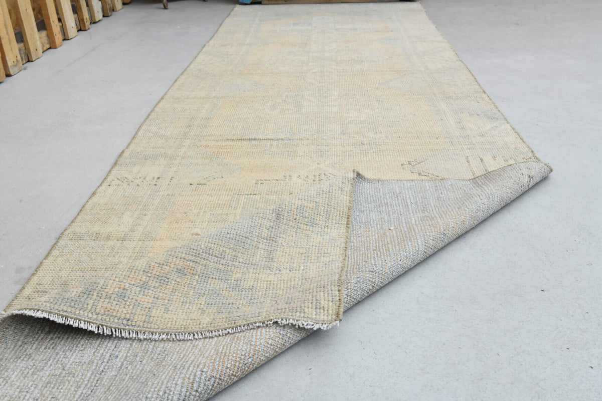 Turkish Faded Oushak Runner Rug