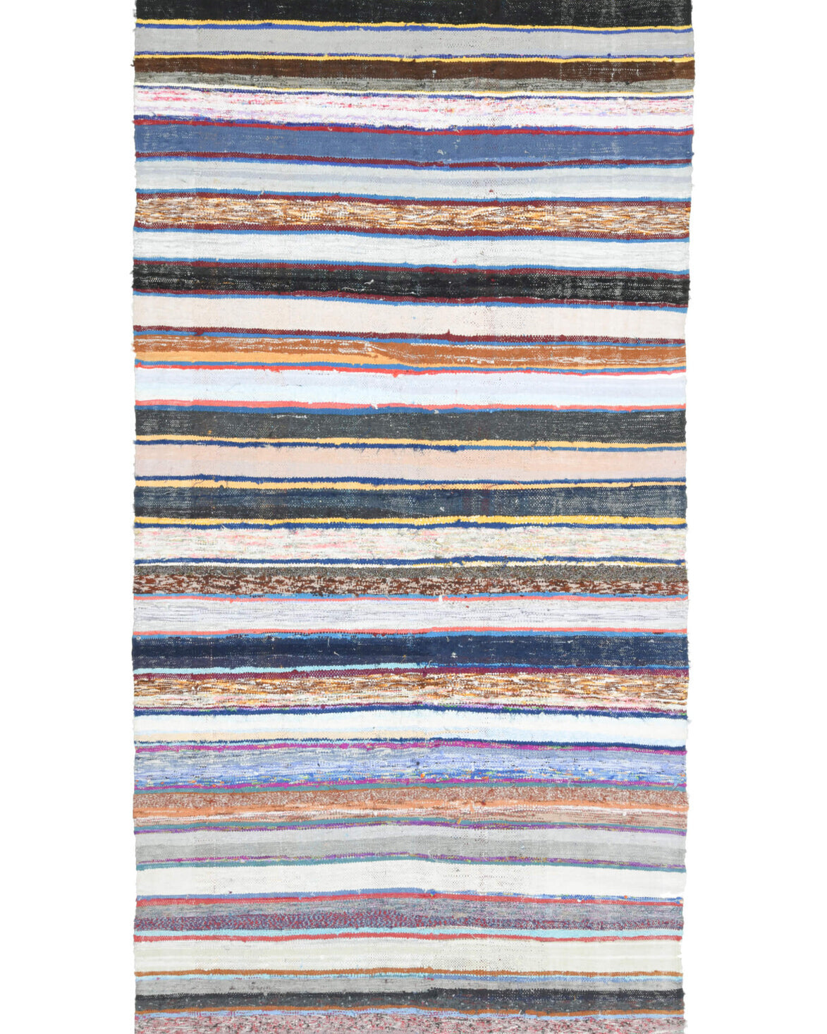 Colorful Striped Vintage Kilim Organic Kids Room Rug