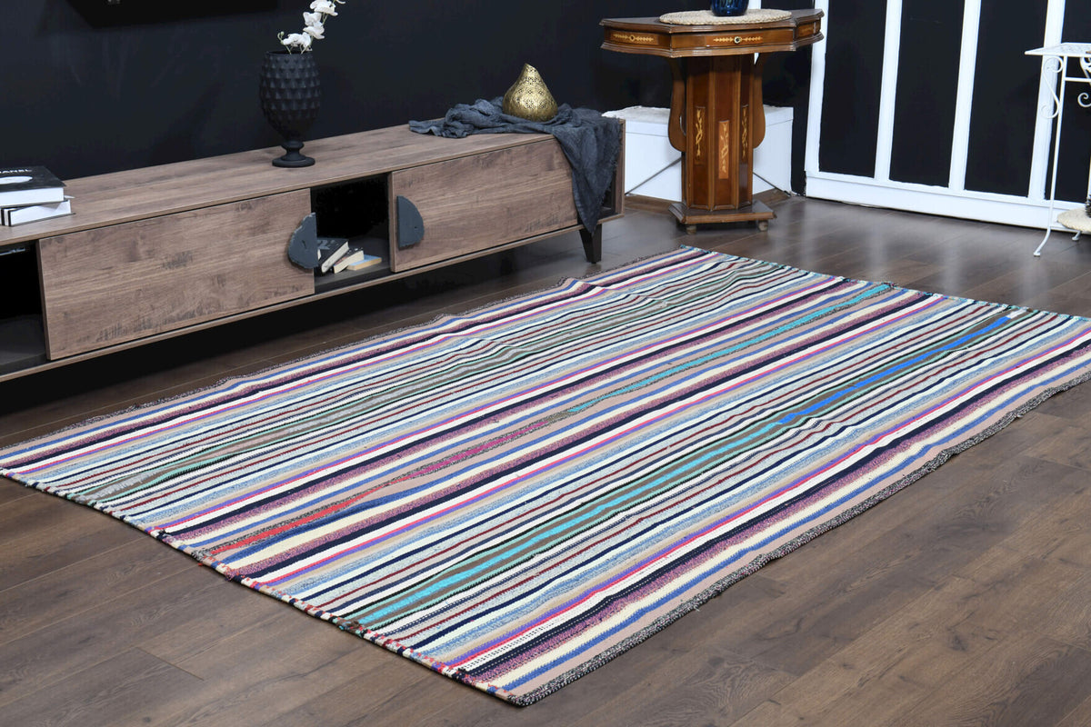 Turkish Vintage Area Kilim Rug