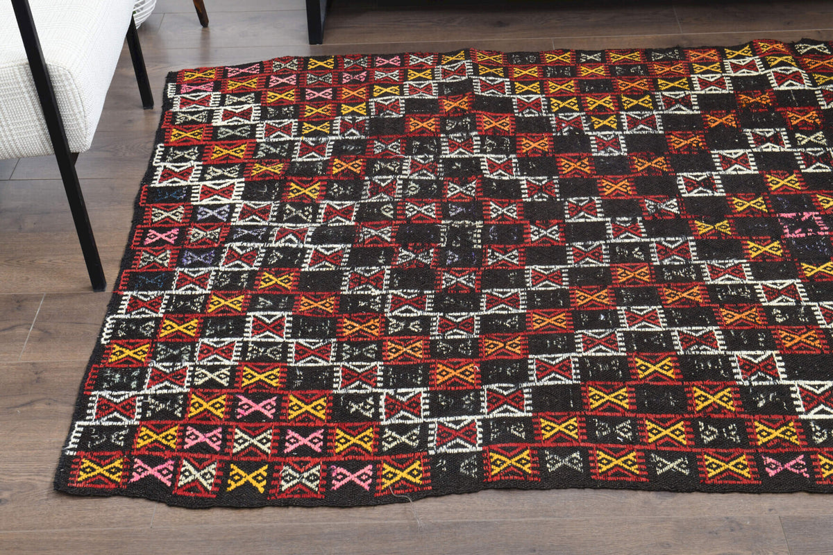 Turkish Vintage Area Kilim Rug