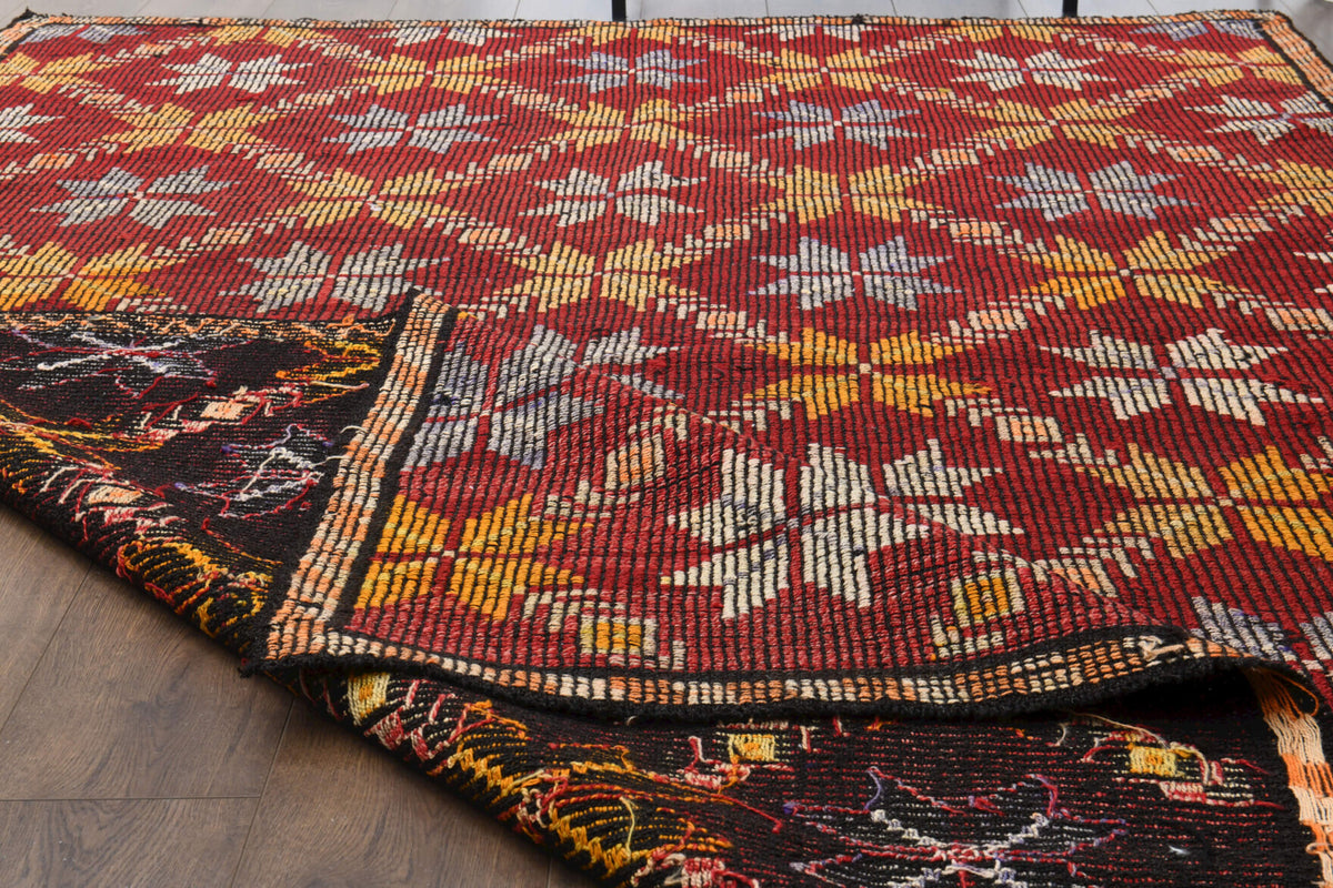Turkish Vintage Area Kilim Rug