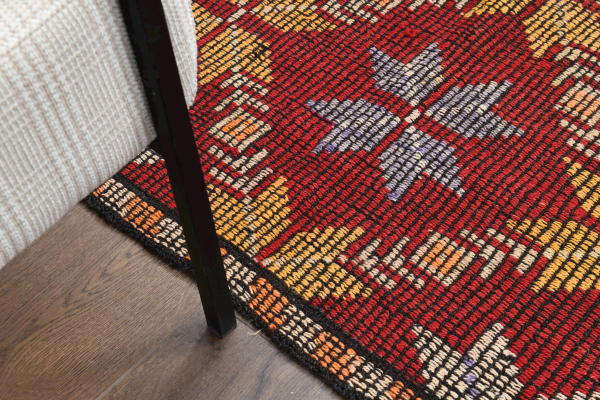 Turkish Vintage Area Kilim Rug