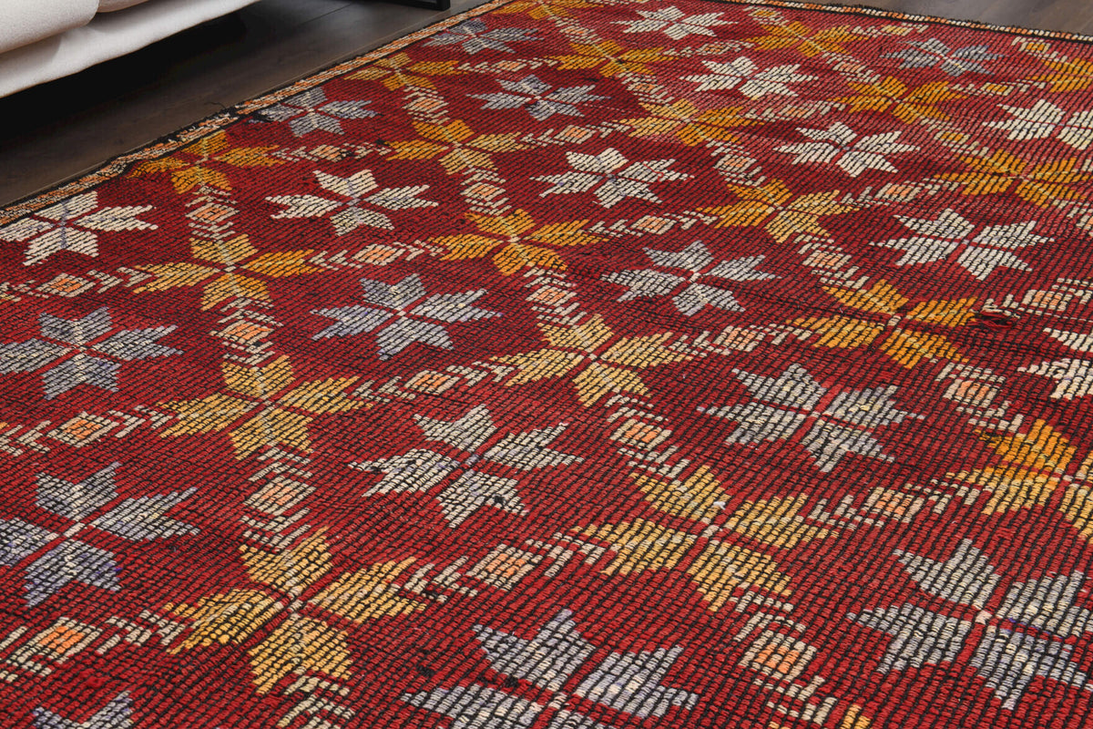 Turkish Vintage Area Kilim Rug