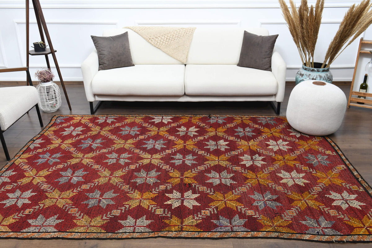 Turkish Vintage Area Kilim Rug
