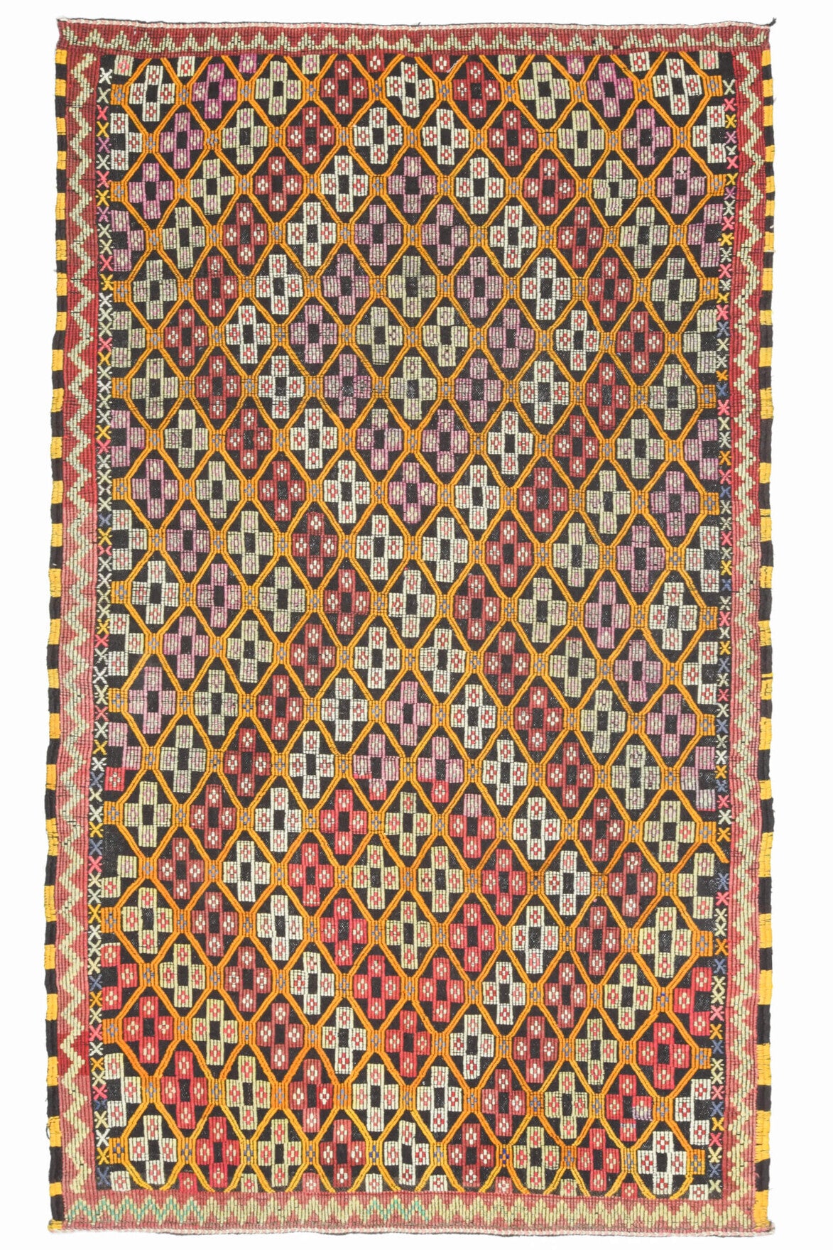 Turkish Vintage Area Kilim Rug