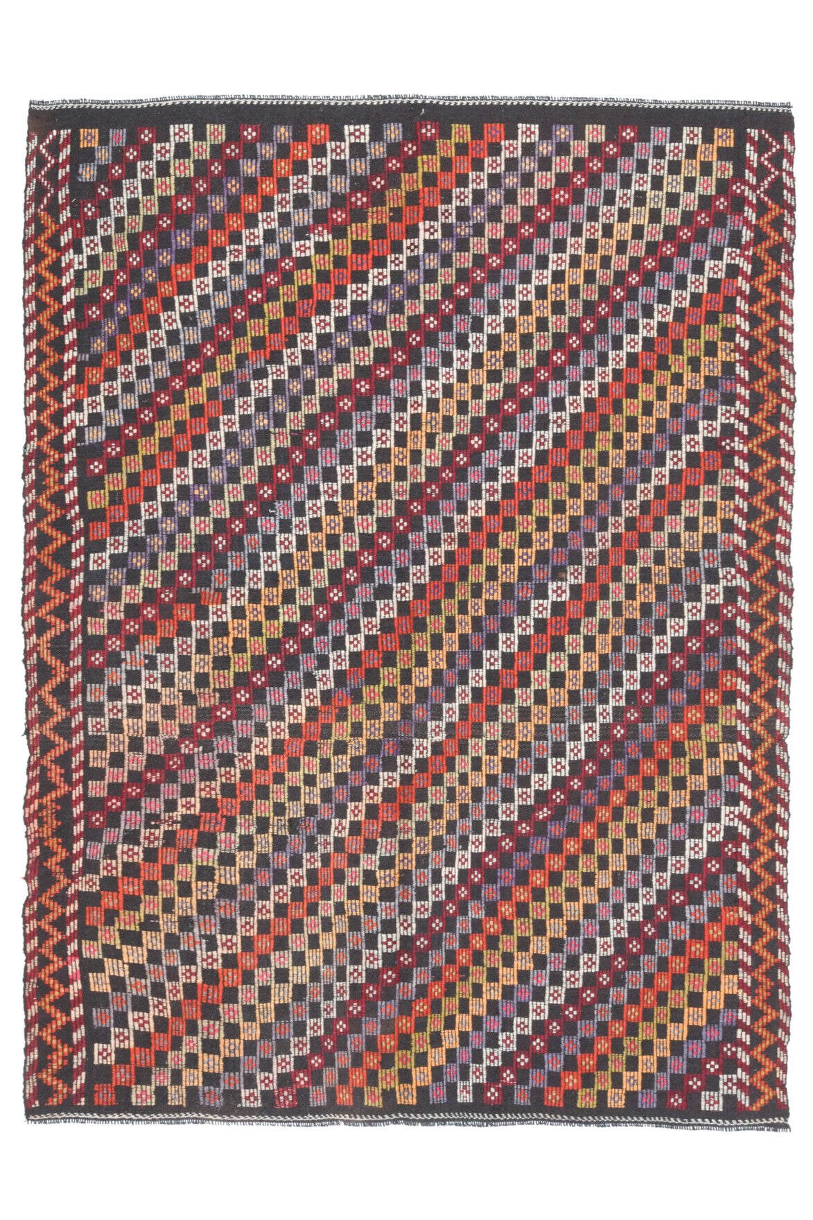 Turkish Vintage Area Kilim Rug