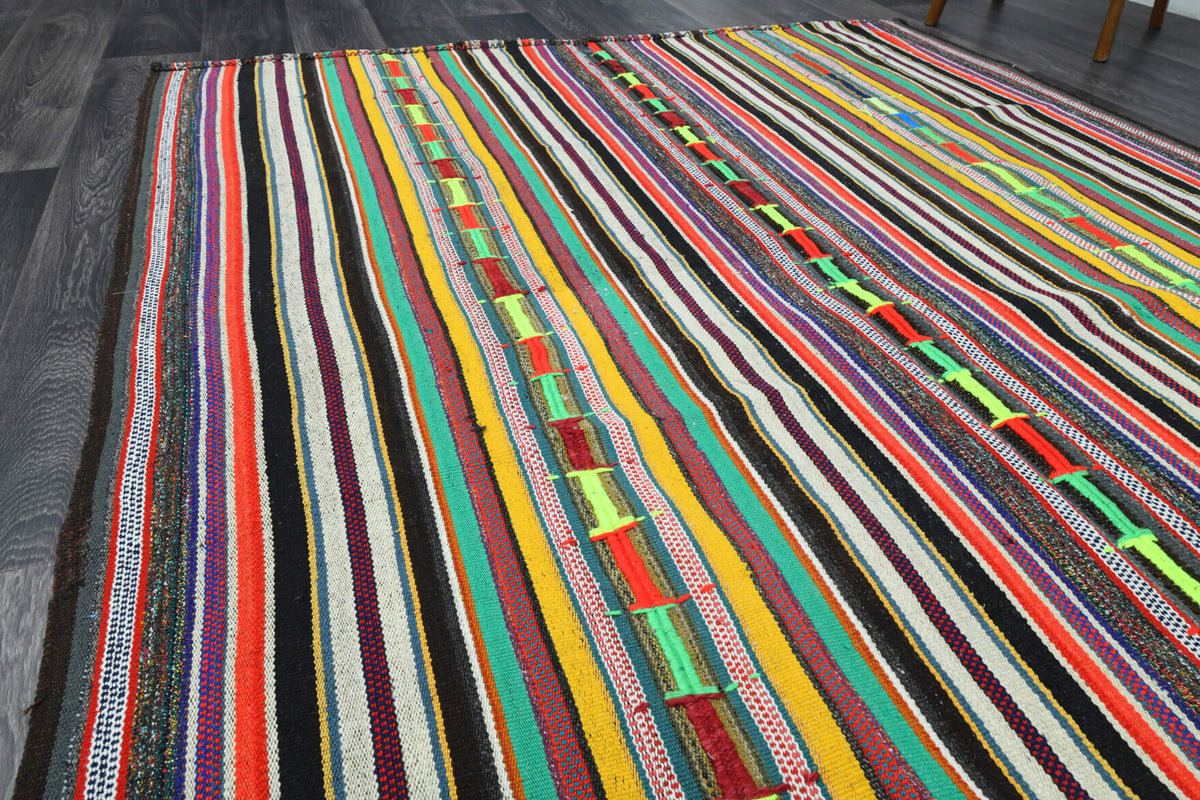 Turkish Vintage Area Kilim Rug