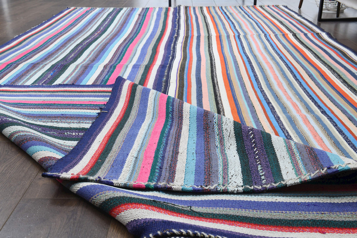 One-of-a-kind 1960s Anatolian vintage kilim rug in wool, 5'8" x 11'1"