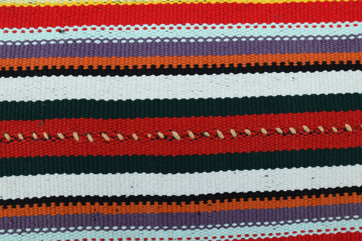 Turkish Striped Flatweave Area Rug