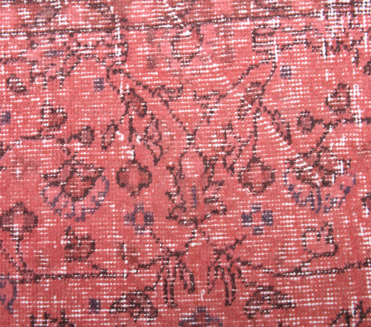 Pink Floral Anatolian Rug - Vintage from 1970′s