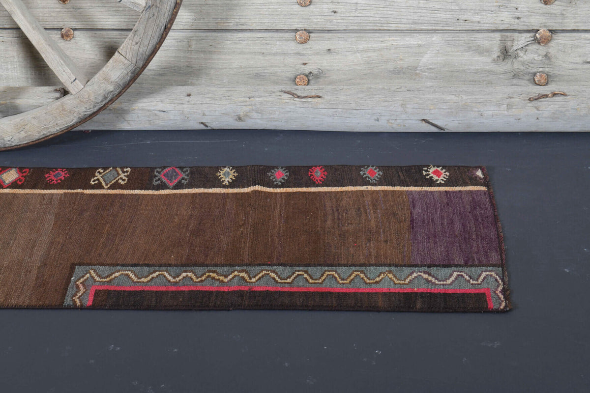 54x242 cm vintage kilim Anatolian runner rug – Lysiphile, flatweave, wool