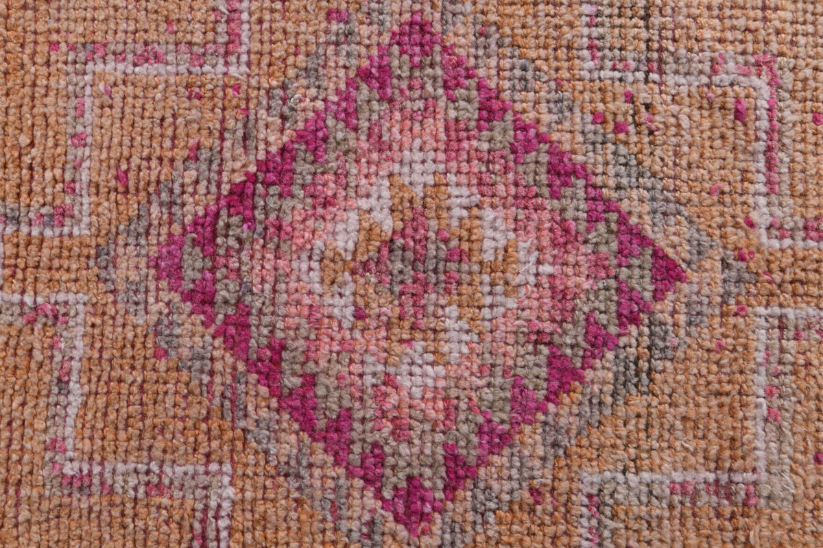 Turkish Vintage Hand-Knotted Runner Rug