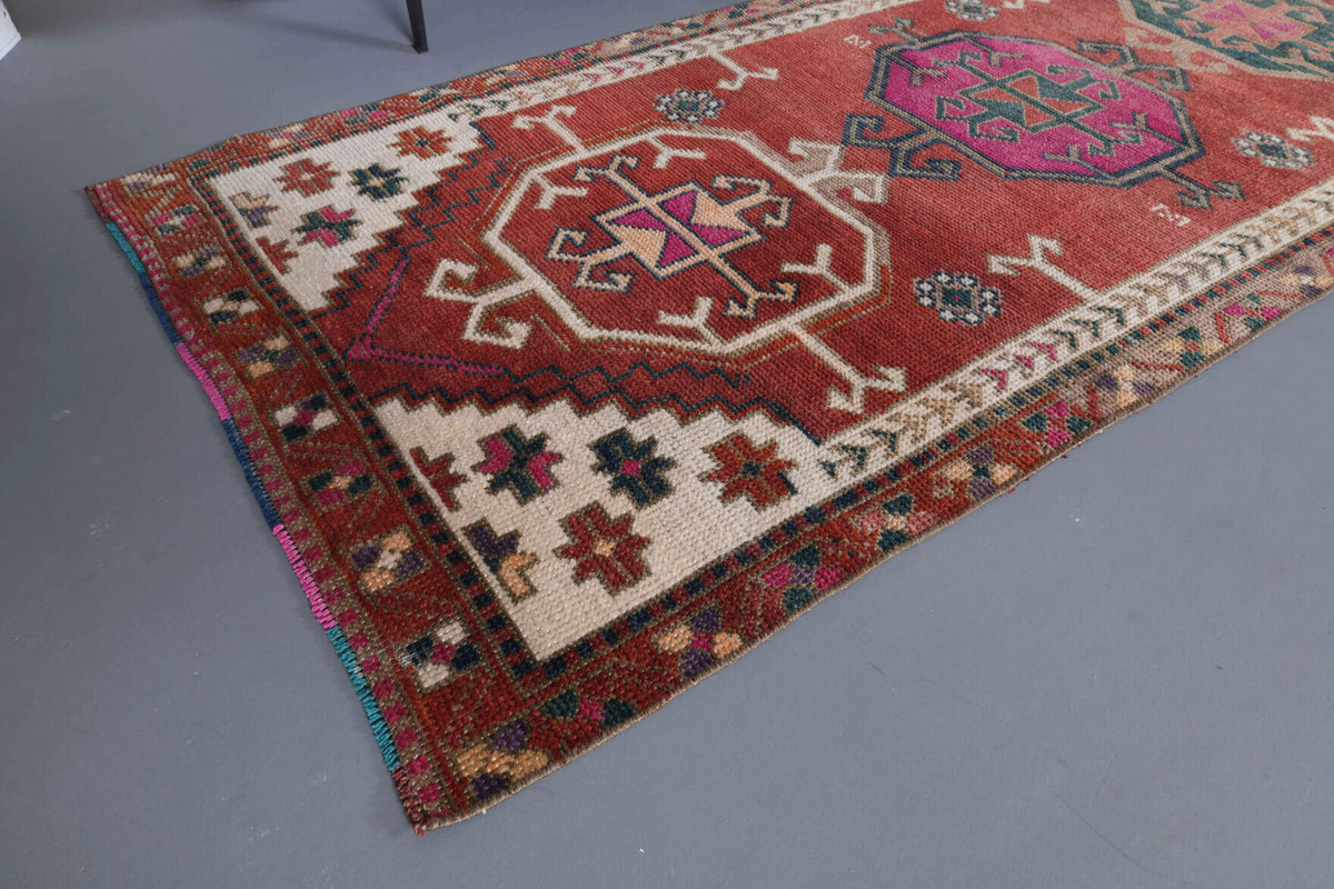 One-of-a-kind 1970s Anatolian vintage runner rug in wool, 2'11" x 12'10"