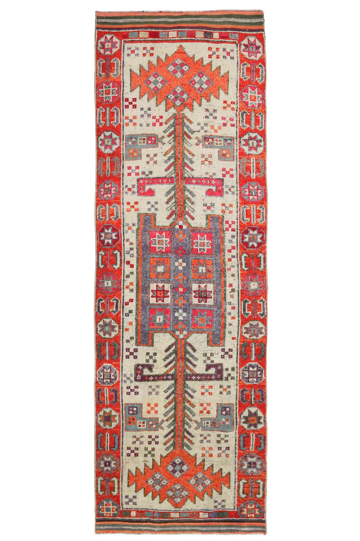 Turkish Vintage Oushak Runner Rug