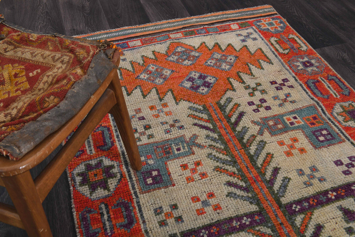 Turkish Vintage Oushak Runner Rug