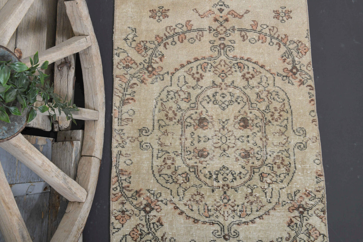 Authentic Anatolian vintage runner rug (1970s) with floral design – one-of-a-kind at Fame Rugs