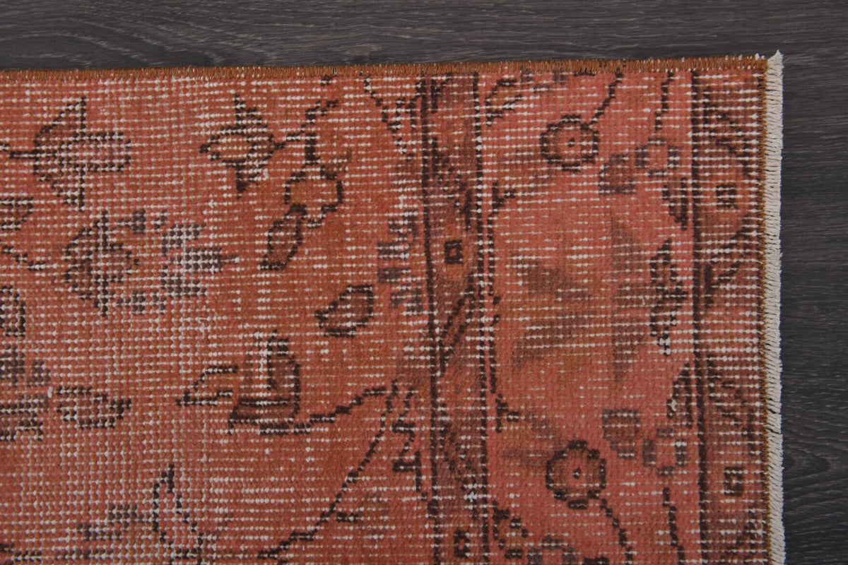 Red Floral Vintage Anatolian Runner Rug