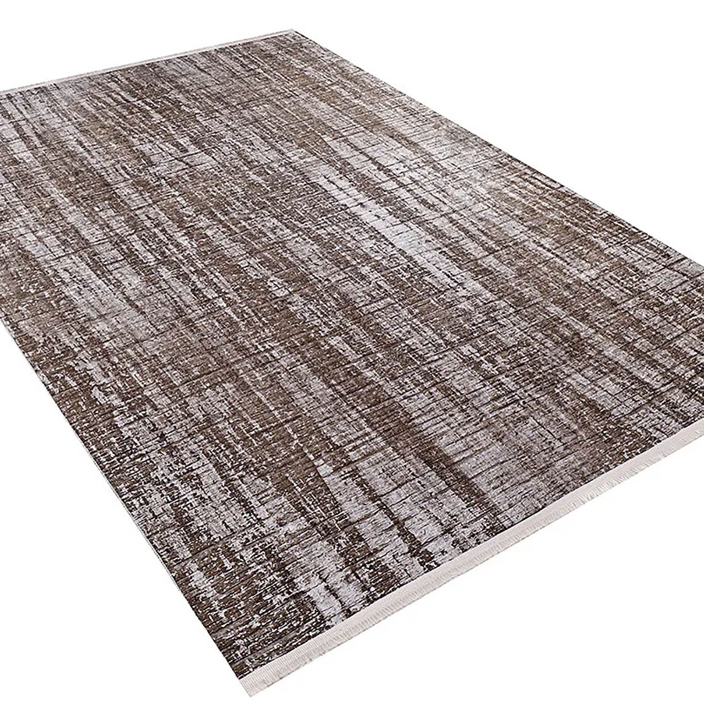 Badem Abstract Brown Modern Rug