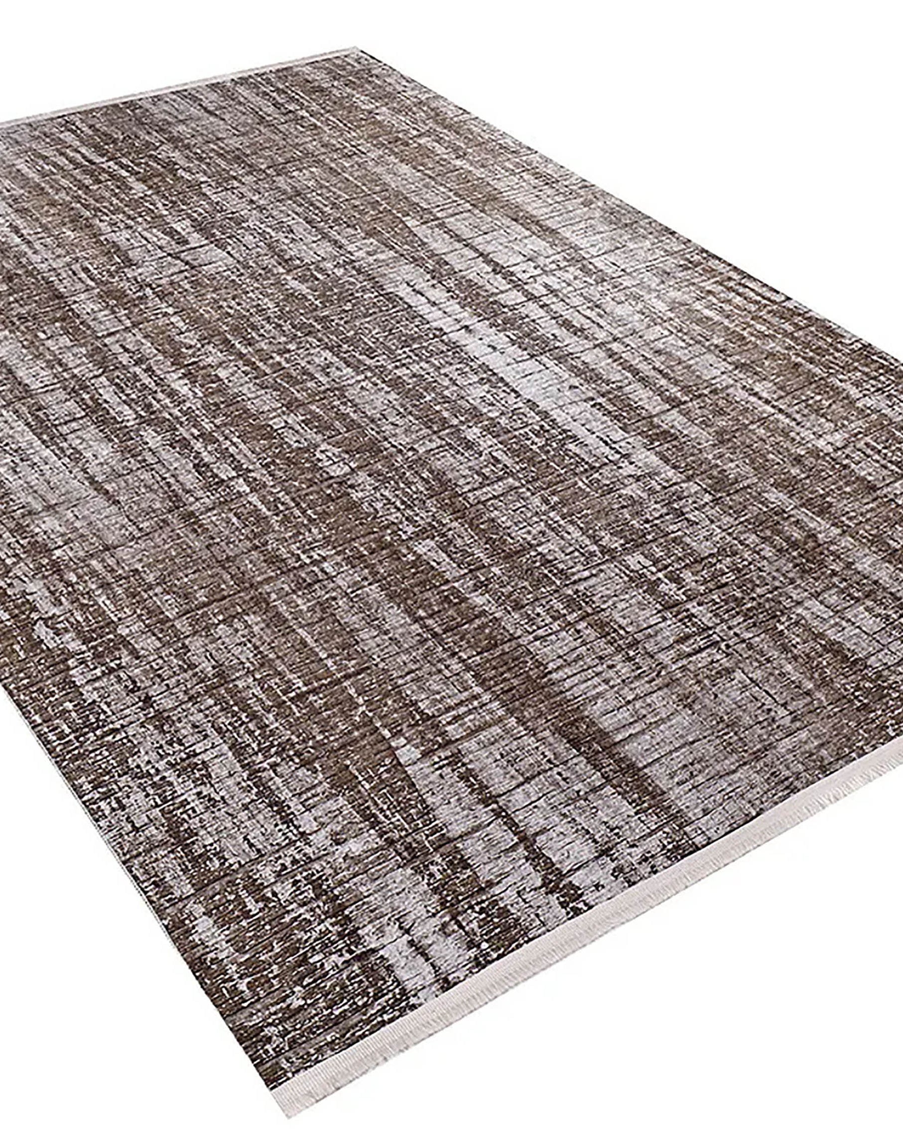 Badem Abstract Brown Modern Rug