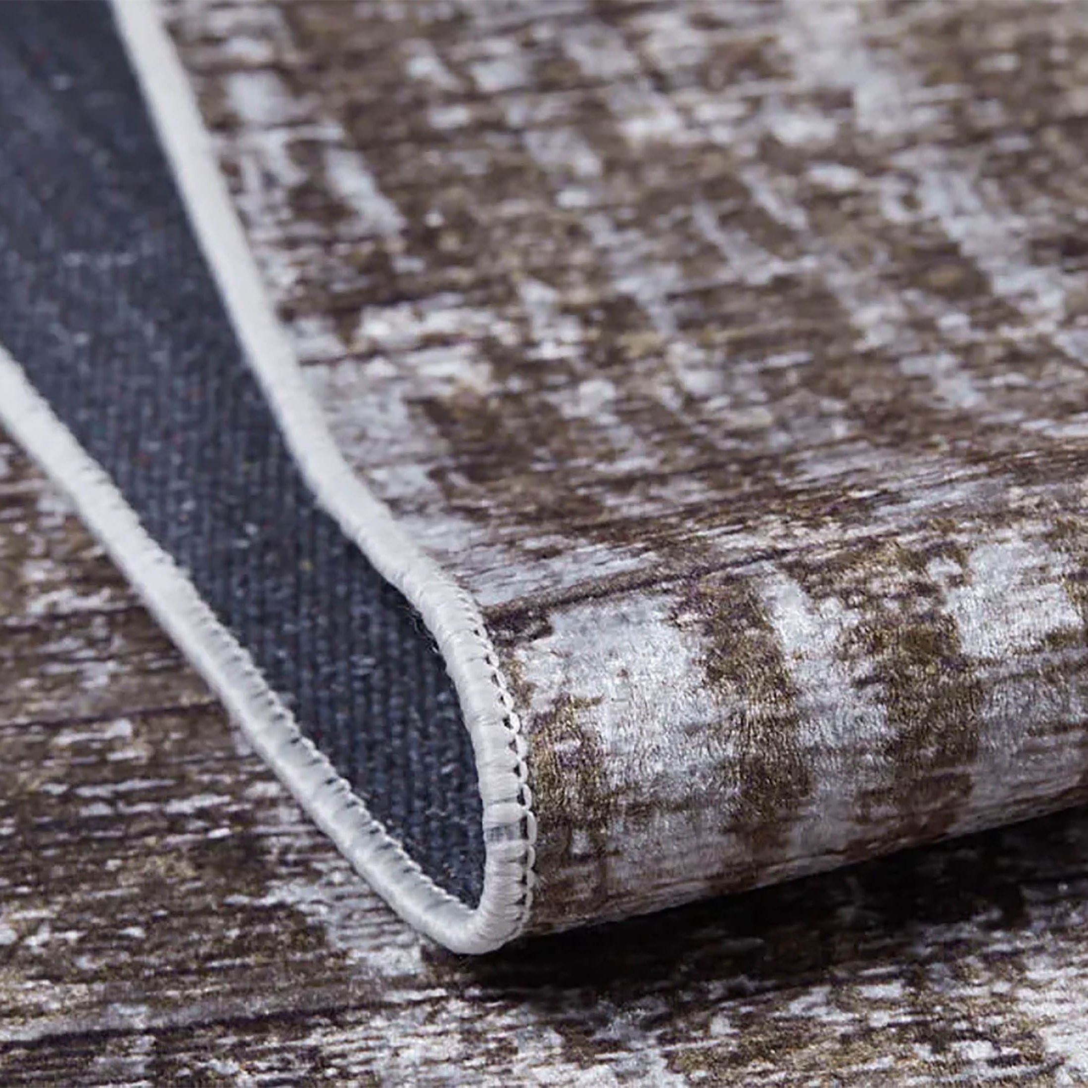 Badem Abstract Brown Modern Rug