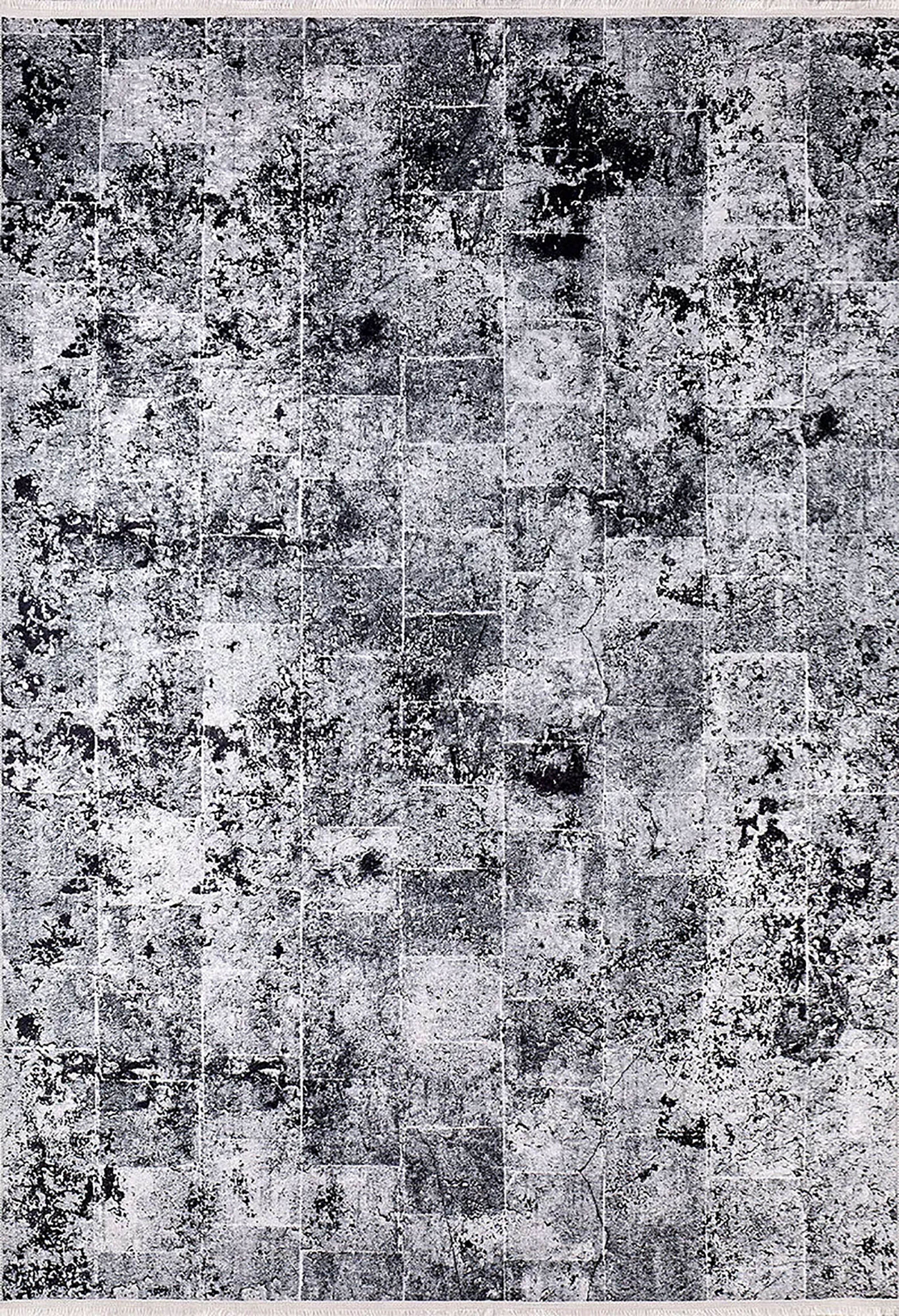 Clover Abstract Modern Black Decorative Rug