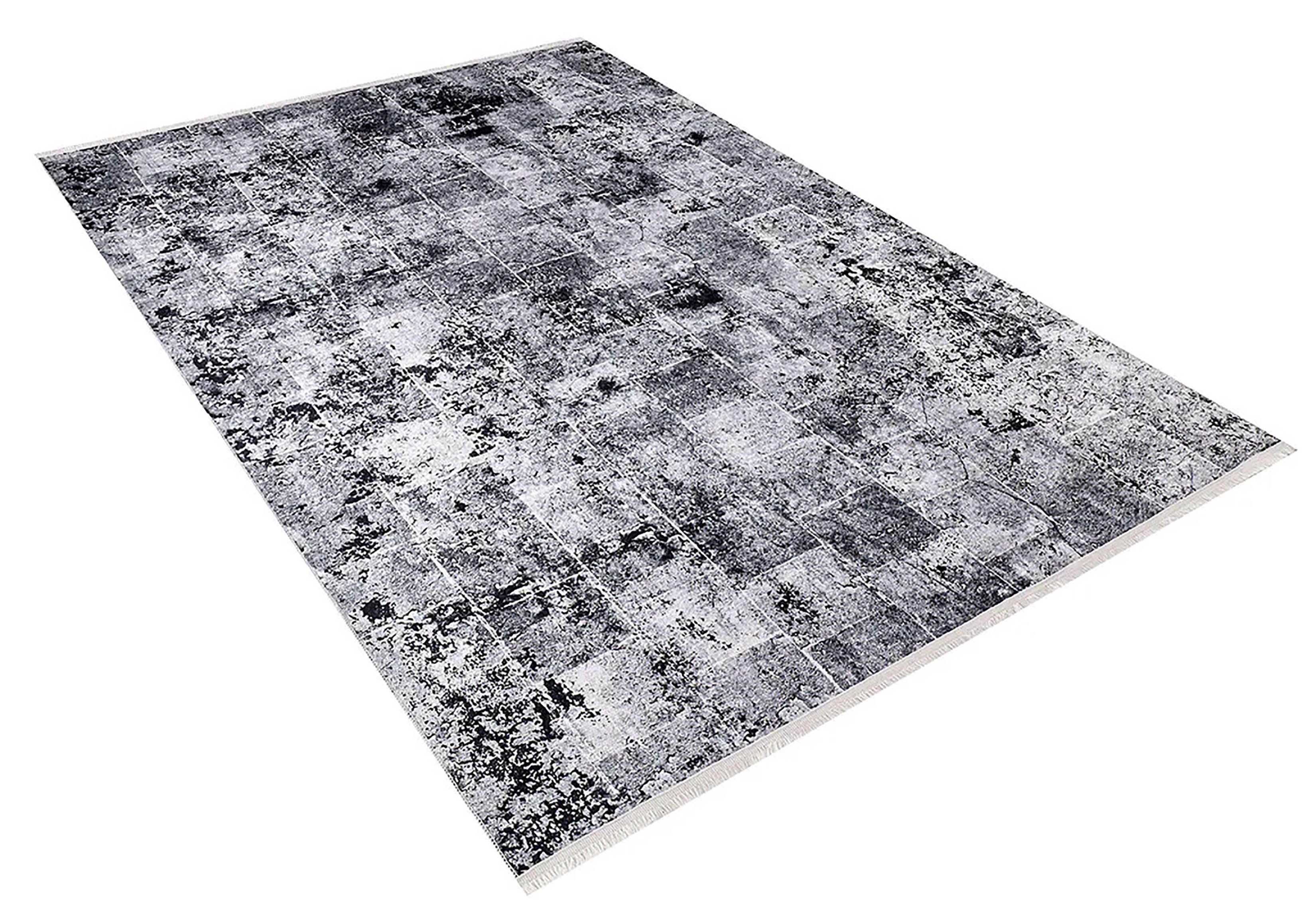 Clover Abstract Modern Black Decorative Rug